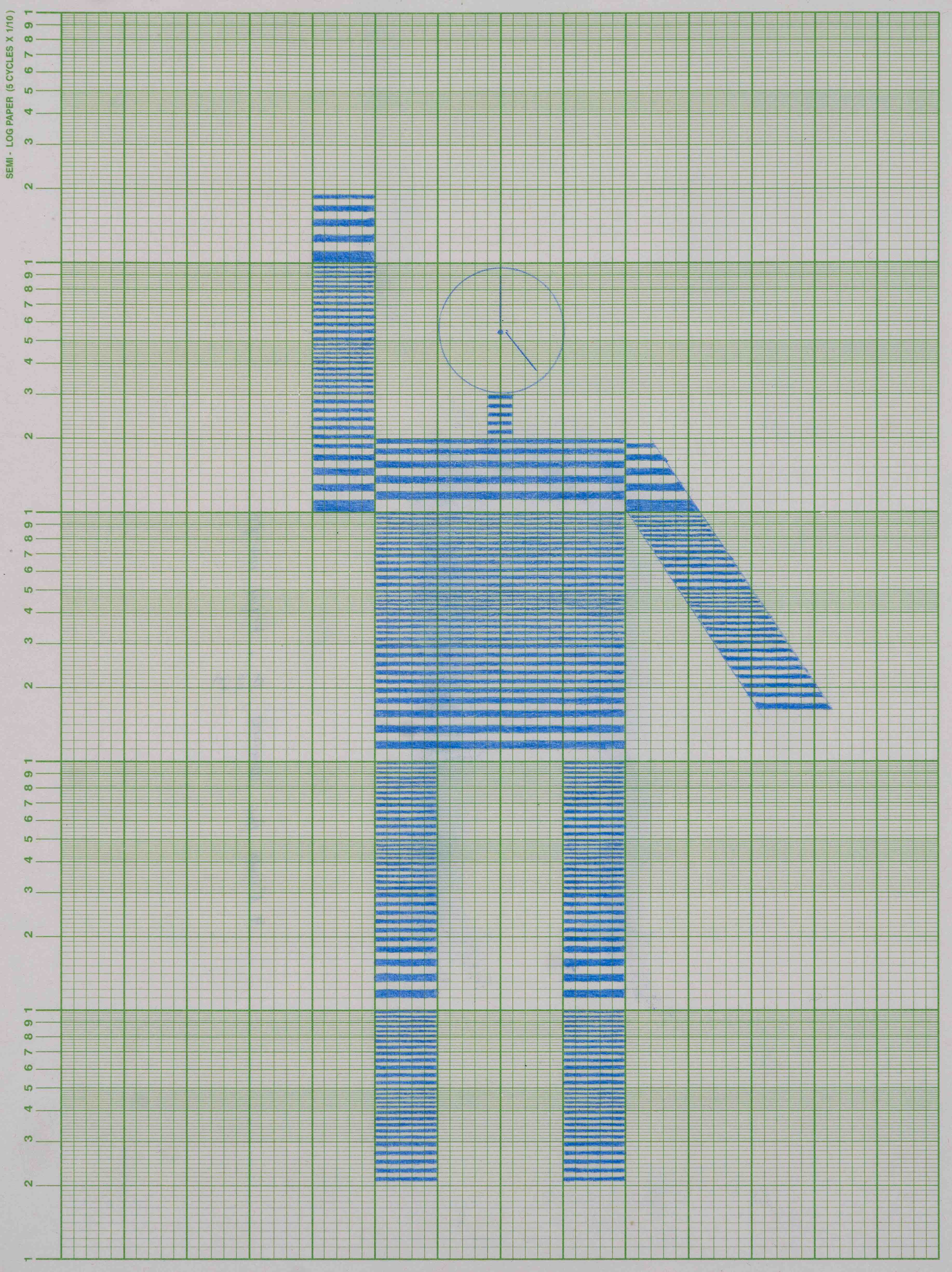 Koyal Raheja, pencil drawing on graph paper, contemporary